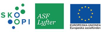 Logotyper, Skoopi, ASF Lyfter och Europeiska socialfonden